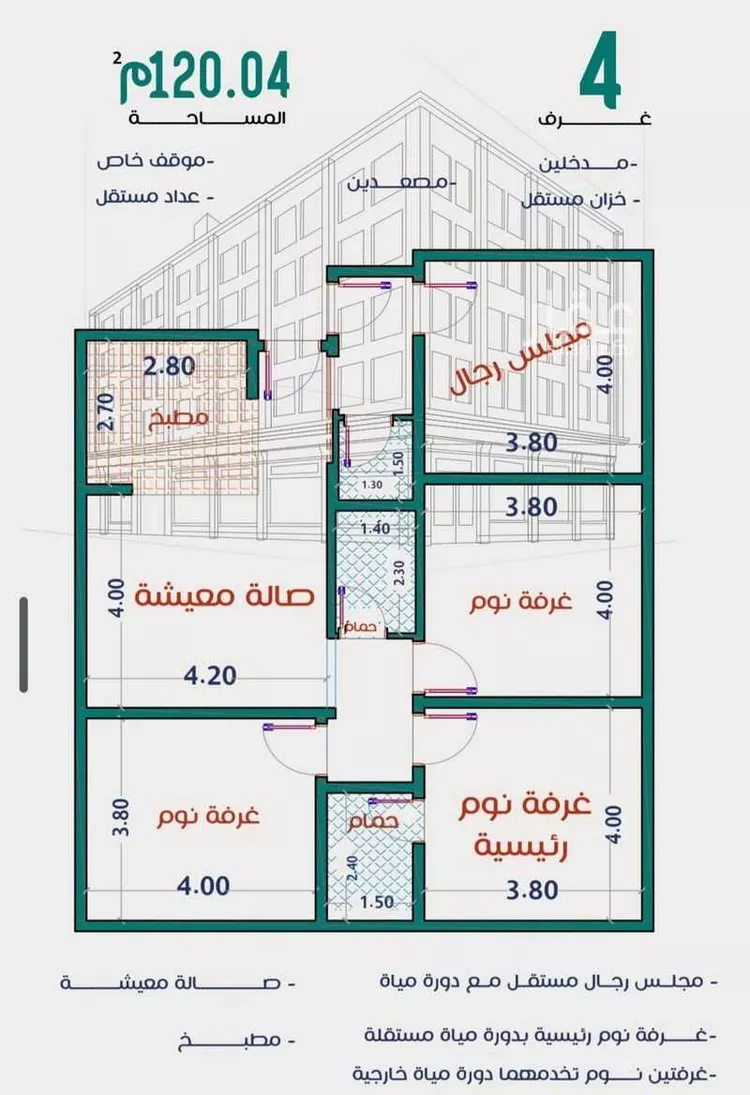 شقة للبيع في شارع عاصم ابن قيس, حي الربوة, مدينة جدة, منطقة مكة المكرمة صورة 3