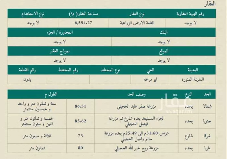 أرض للبيع في شارع 31.60, حي أبو مرخة, مدينة المدينه المنوره, منطقة المدينة المنورة صورة 2