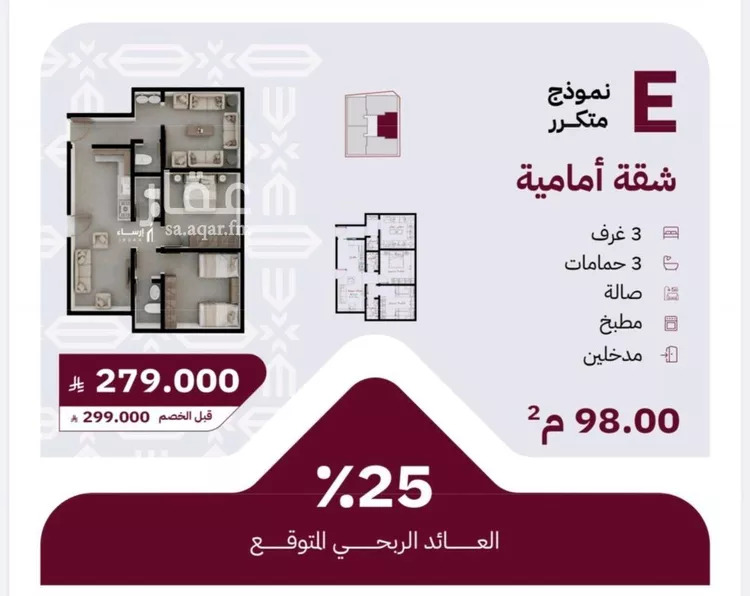 شقة للبيع في شارع عثمان ابن عوف, حي الريان, مدينة جدة, منطقة مكة المكرمة صورة 2