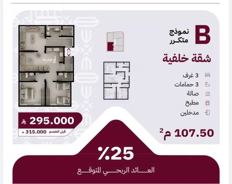 شقة للبيع في شارع عثمان ابن عوف, حي الريان, مدينة جدة, منطقة مكة المكرمة صورة 2