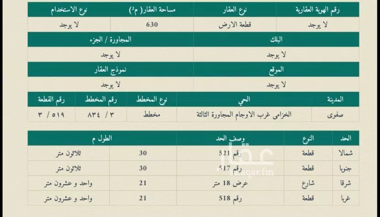 أرض للبيع في شارع جمرة بن النعمان, حي الخزامى, مدينة القطيف, المنطقة الشرقية