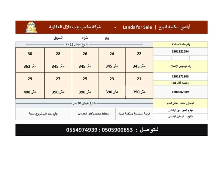 أرض للبيع في شارع ابو لبابة الاسلمي, حي الأندلس, مدينة الخبر, المنطقة الشرقية