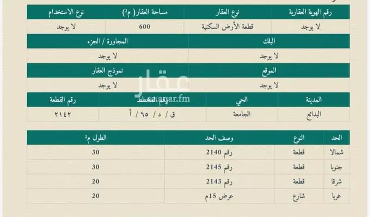Land for Sale in Al Badayea Qurtubah