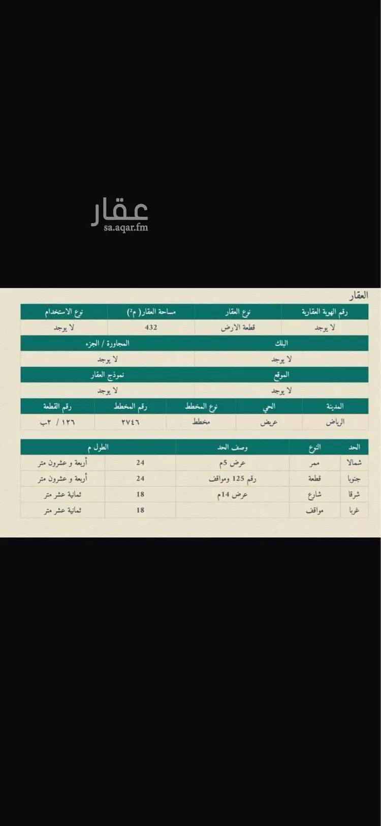 أرض للبيع في حي عريض, مدينة الرياض, منطقة الرياض صورة 2