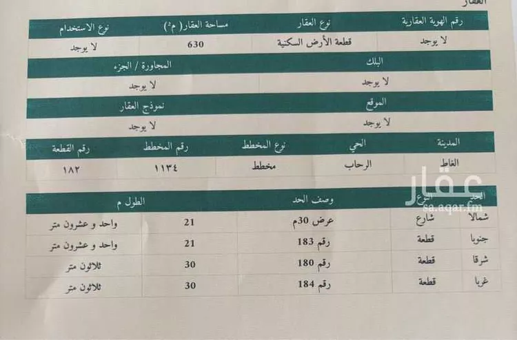 أرض للبيع في شارع الامير عبدالمحسن بن عبدالعزيز, حي الرحاب, مدينة الغاط, منطقة الرياض