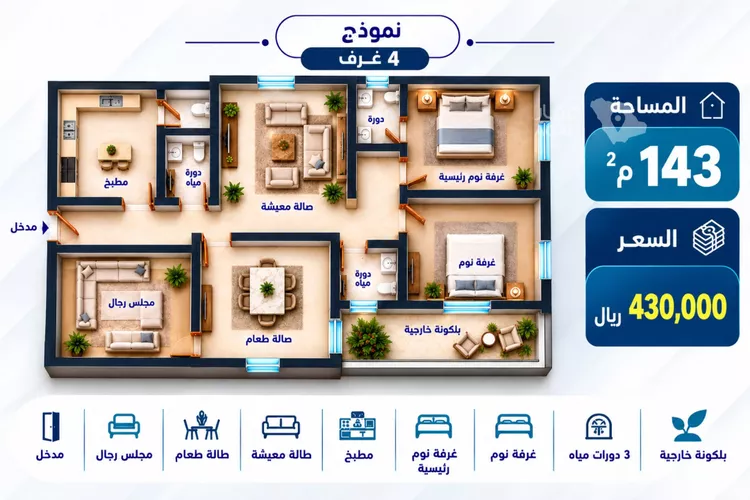 شقة للبيع في شارع ابن سعيد المغربي, حي الرغامة, مدينة جدة, منطقة مكة المكرمة