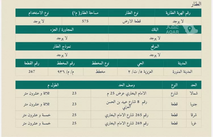 أرض للبيع في شارع الامام البخاري, حي أبو مرخة, مدينة المدينة المنورة, منطقة المدينة المنورة