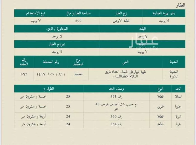 أرض للبيع في شارع الملك سعود بن عبدالعزيز, حي طيبة, مدينة المدينه المنوره, منطقة المدينة المنورة صورة 2