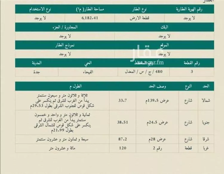 أرض للإيجار في حي الفيحاء, مدينة جدة, منطقة مكة المكرمة صورة 4