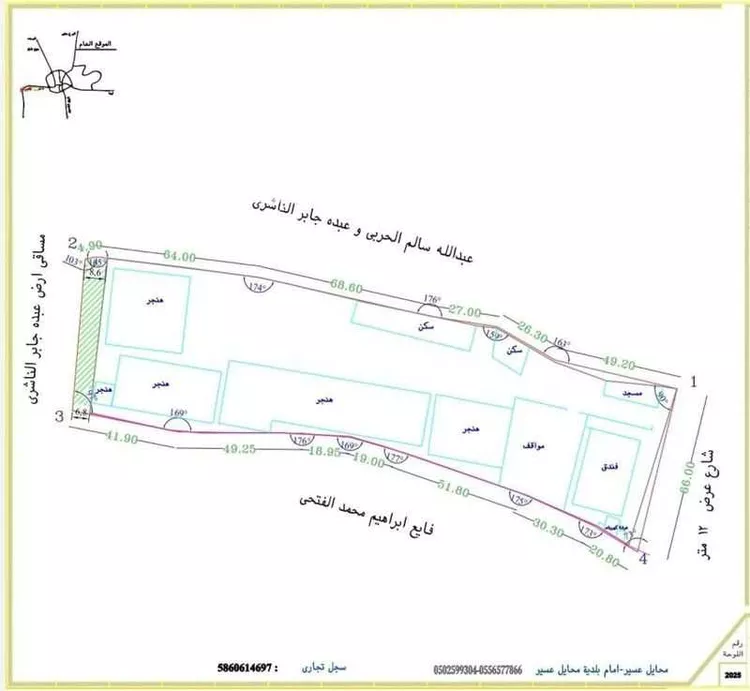 أرض للبيع في حي النهضة, مدينة محائل, منطقة عسير صورة 2