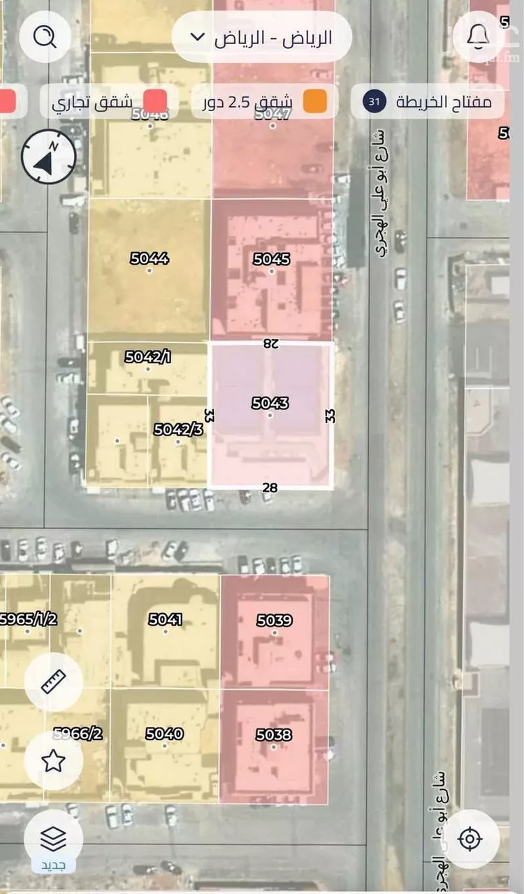 أرض للإيجار في شارع ابي علي الهجري, حي العارض, مدينة الرياض, منطقة الرياض