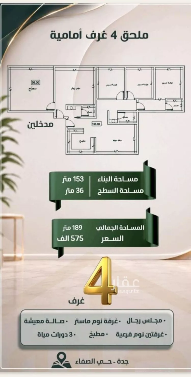 شقة للبيع في شارع ابو معالي الحضري, حي الصفاء, مدينة جدة, منطقة مكة المكرمة صورة 2