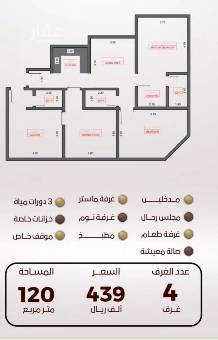 شقة للبيع في شارع عاصم بن العكير, حي الواحة, مدينة جدة, منطقة مكة المكرمة
