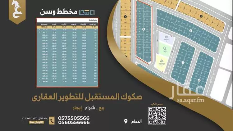 أرض للبيع في شارع القاسم النويري ، حي الأثير ، الدمام ، الدمام صورة 3