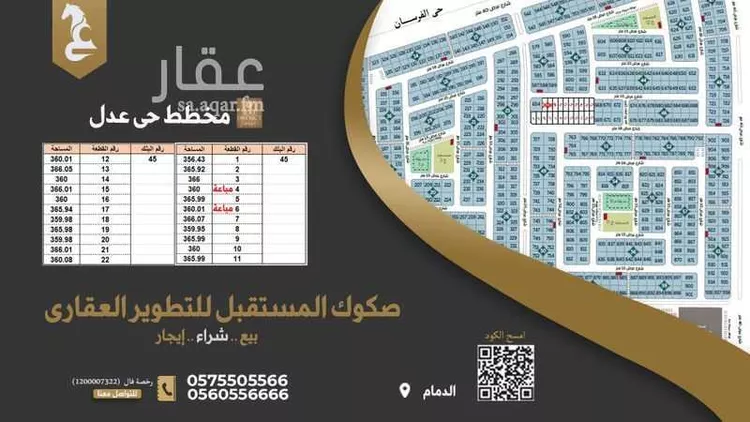 أرض للبيع في شارع هرم بن حيان, حي المطار, مدينة الدمام, المنطقة الشرقية صورة 2