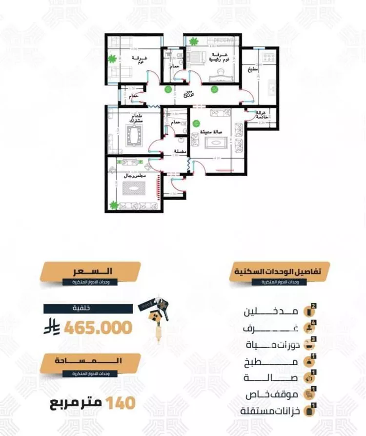 شقة للبيع في شارع شارع عبد الله سعود العيسى, حي بطحاء قريش, مدينة مكه المكرمه, منطقة مكة المكرمة