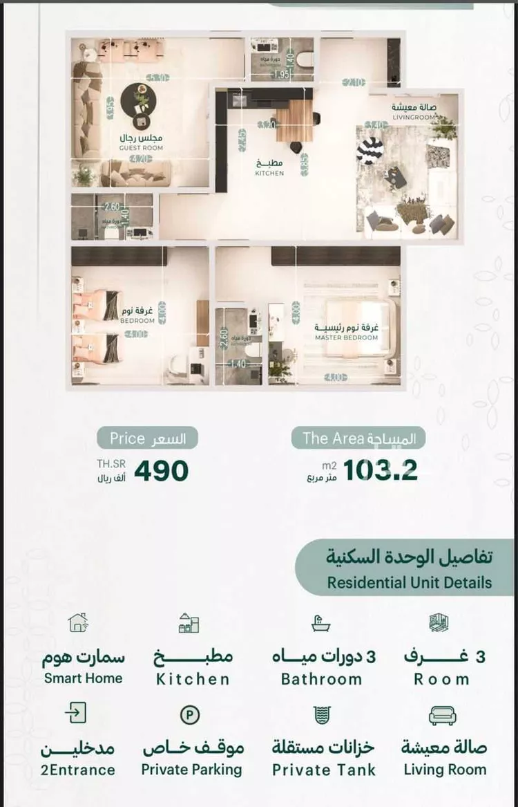 شقة للبيع في شارع ابي عمرو البعلبكي, حي النسيم, مدينة جدة, منطقة مكة المكرمة