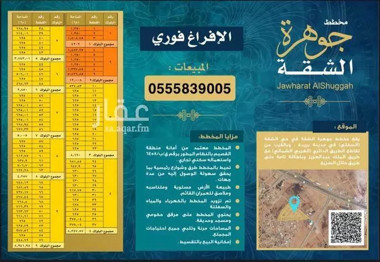 أرض للبيع في شارع الشقة 135, حي الشقة, مدينة بريده, منطقة القصيم صورة 2