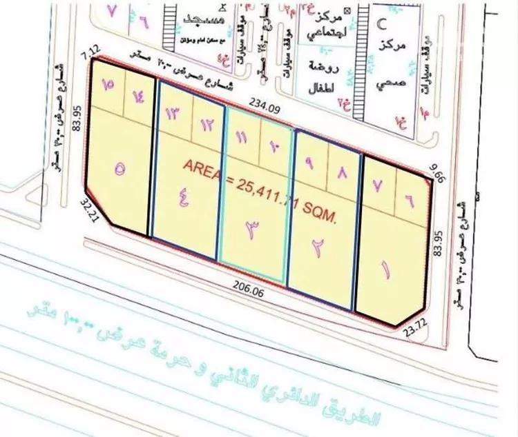 أرض للبيع في شارع النعمان ابن مالك, حي الشعلة, مدينة الدمام, المنطقة الشرقية صورة 3