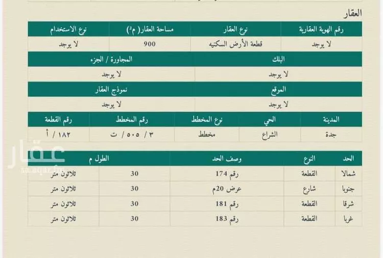 Land for Sale in Jeddah Al Shera'a