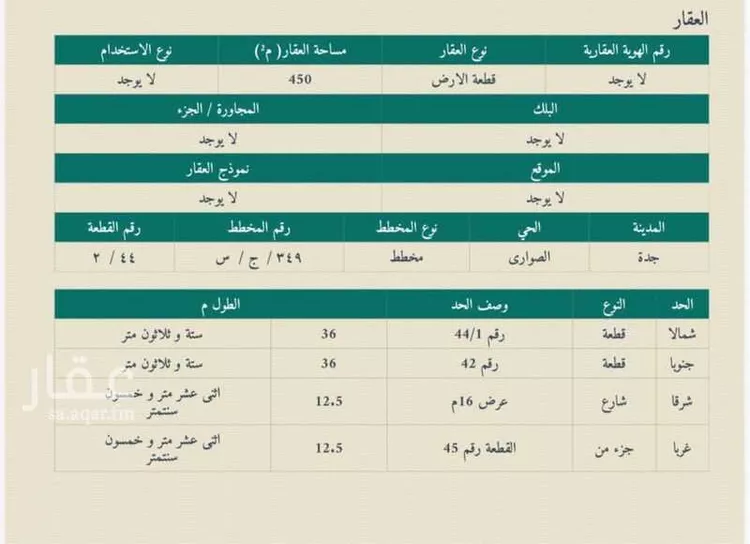 أرض للبيع في شارع 19637673, حي الصواري, مدينة جدة, منطقة مكة المكرمة صورة 2