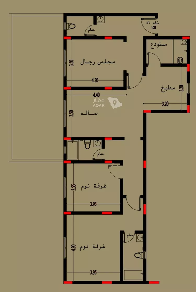 شقة للإيجار في شارع ابن وهب القرشي, حي الرمال, مدينة الرياض, منطقة الرياض