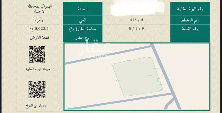 أرض للبيع في شارع محمد لطفي جمعه, حي الأمراء, مدينة الاحساء, المنطقة الشرقية