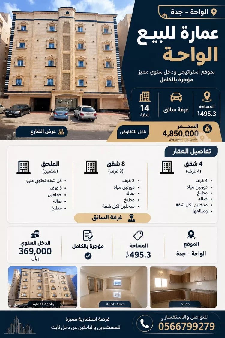 عمارة للبيع في شارع عبد الله بن سعد الرشيدي, حي الواحة, مدينة جدة, منطقة مكة المكرمة