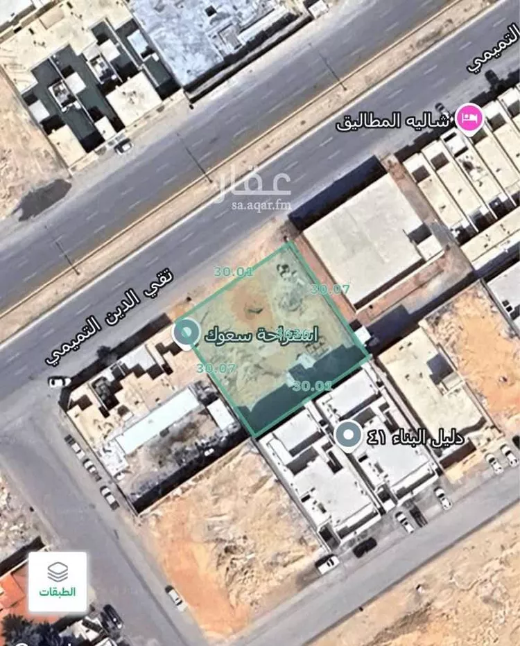 أرض للإيجار في شارع تقى الدين التميمى, حي المهدية, مدينة الرياض, منطقة الرياض صورة 2