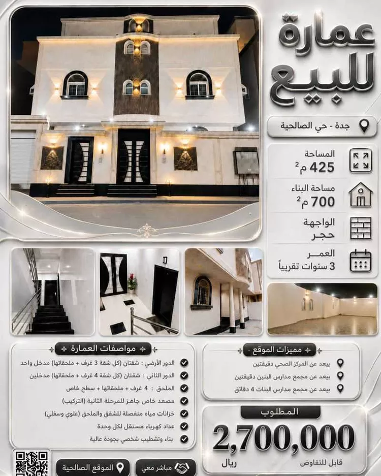 عمارة للبيع في حي الصالحية, مدينة جدة, منطقة مكة المكرمة
