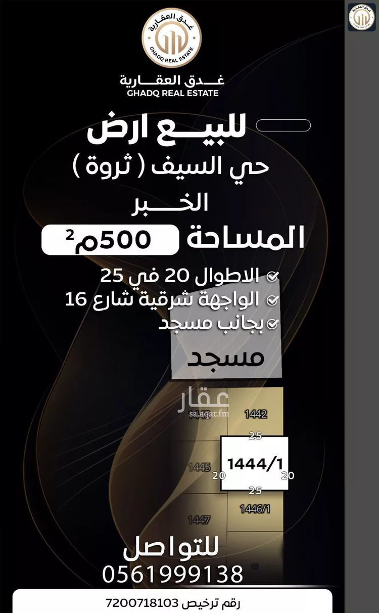 أرض للبيع في شارع 144 السيف, حي السيف, مدينة الدمام, المنطقة الشرقية