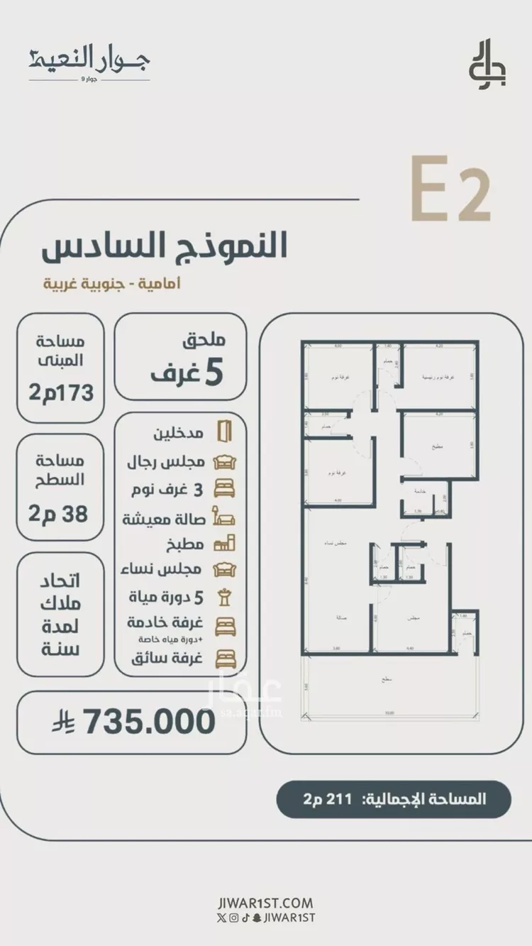 شقة للبيع في شارع ابو مصعب الاسدي, حي النعيم, مدينة جدة, منطقة مكة المكرمة صورة 2