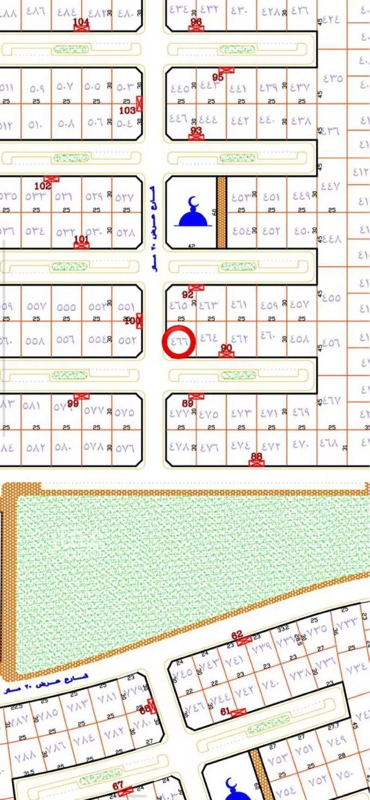 أرض للبيع في شارع السانب بن عثمان, حي غرناطة, مدينة حفر الباطن, المنطقة الشرقية