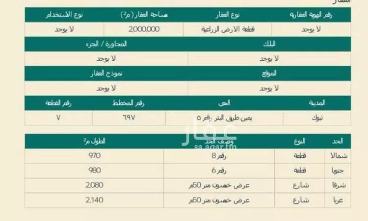 مزرعة للبيع في المملكة العربية السعودية
