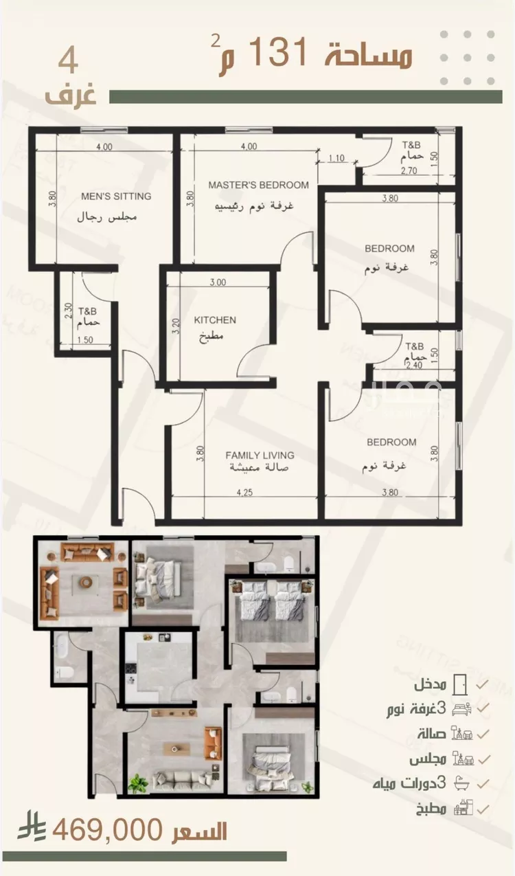 شقة للبيع في حي النزهة, مدينة جدة, منطقة مكة المكرمة
