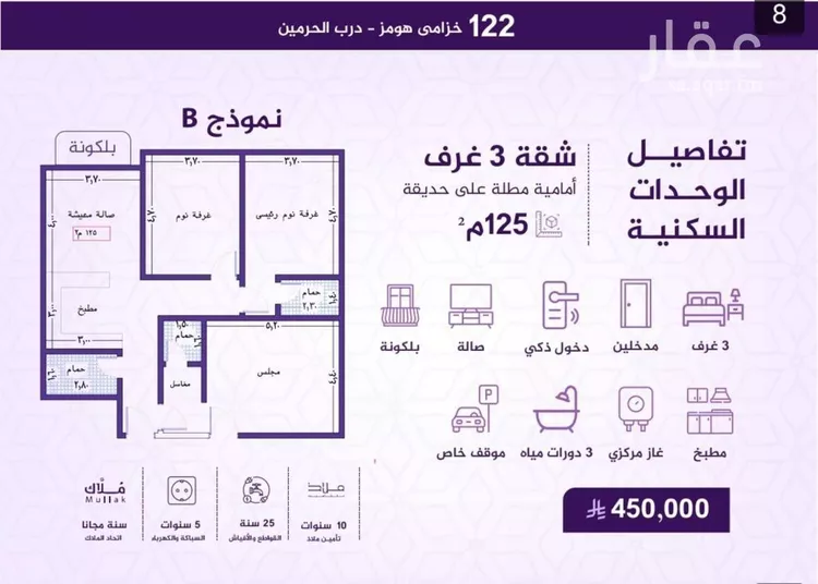 شقة للبيع في شارع احمد بن عيسى الرومي, حي الفيحاء, مدينة جدة, منطقة مكة المكرمة صورة 2
