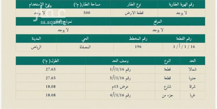 أرض للبيع في شارع ابي محمد بن ايوب, حي العزيزية, مدينة الرياض, منطقة الرياض صورة 2