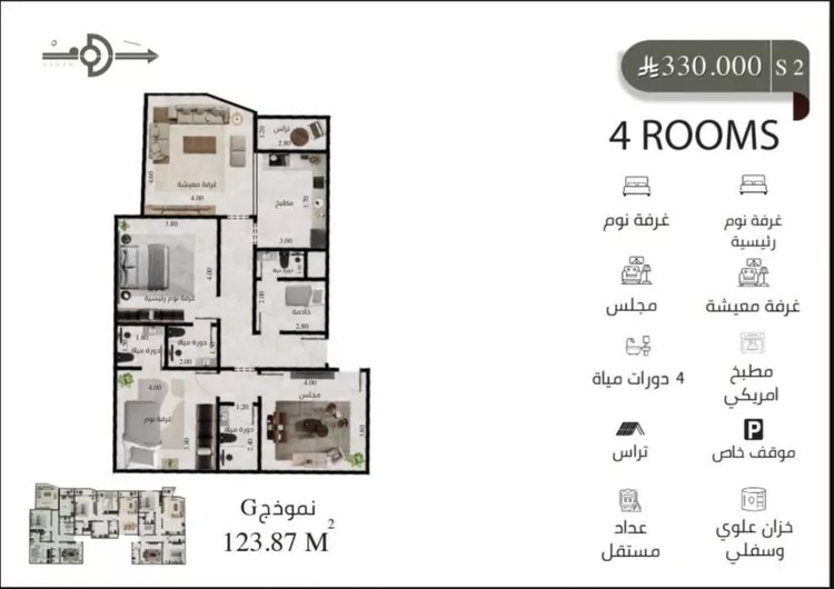 شقة للبيع في شارع الأمير عبدالعزيز بن عبدالل, حي الفيحاء, مدينة جدة, منطقة مكة المكرمة صورة 3