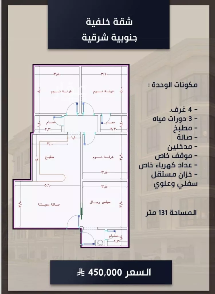 شقة للبيع في شارع الامير عبدالمجيد, حي الصواري, مدينة جدة, منطقة مكة المكرمة صورة 2