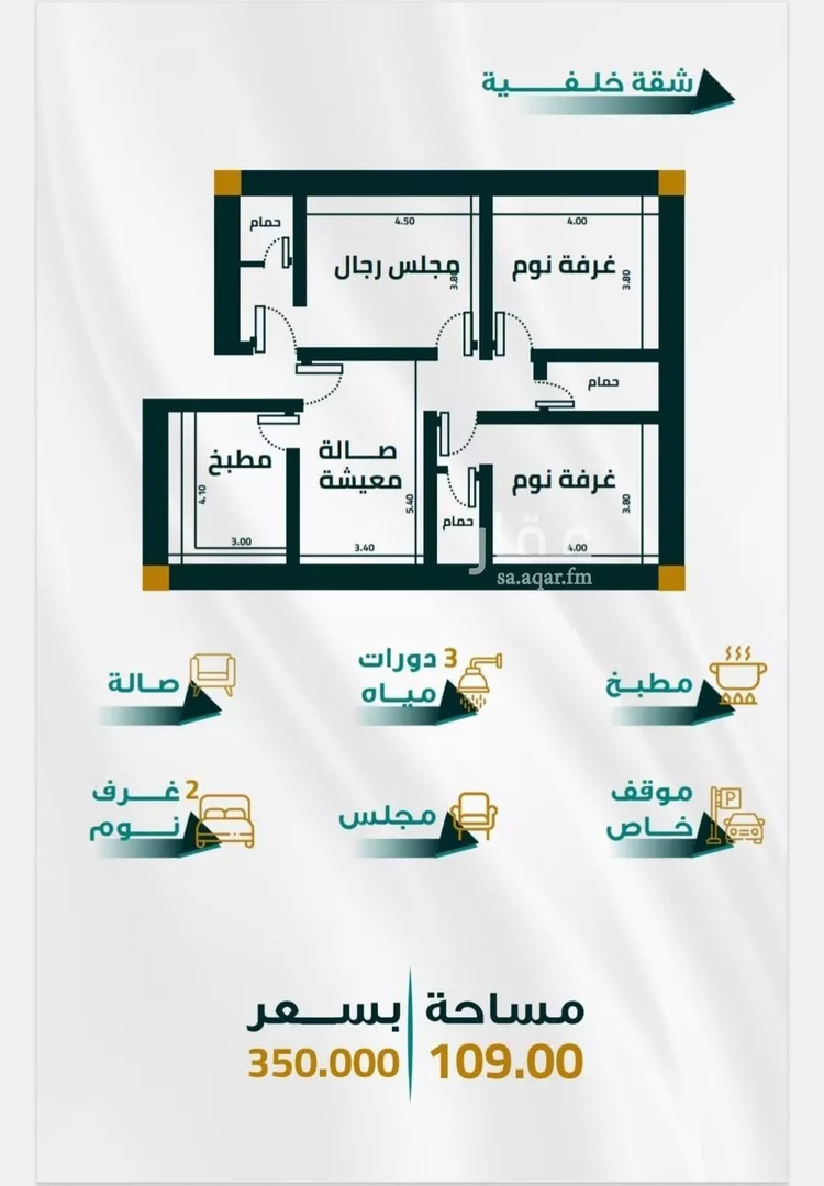 شقة للبيع في شارع ابو ذر الغفاري, حي الفيحاء, مدينة جدة, منطقة مكة المكرمة 1 صورة