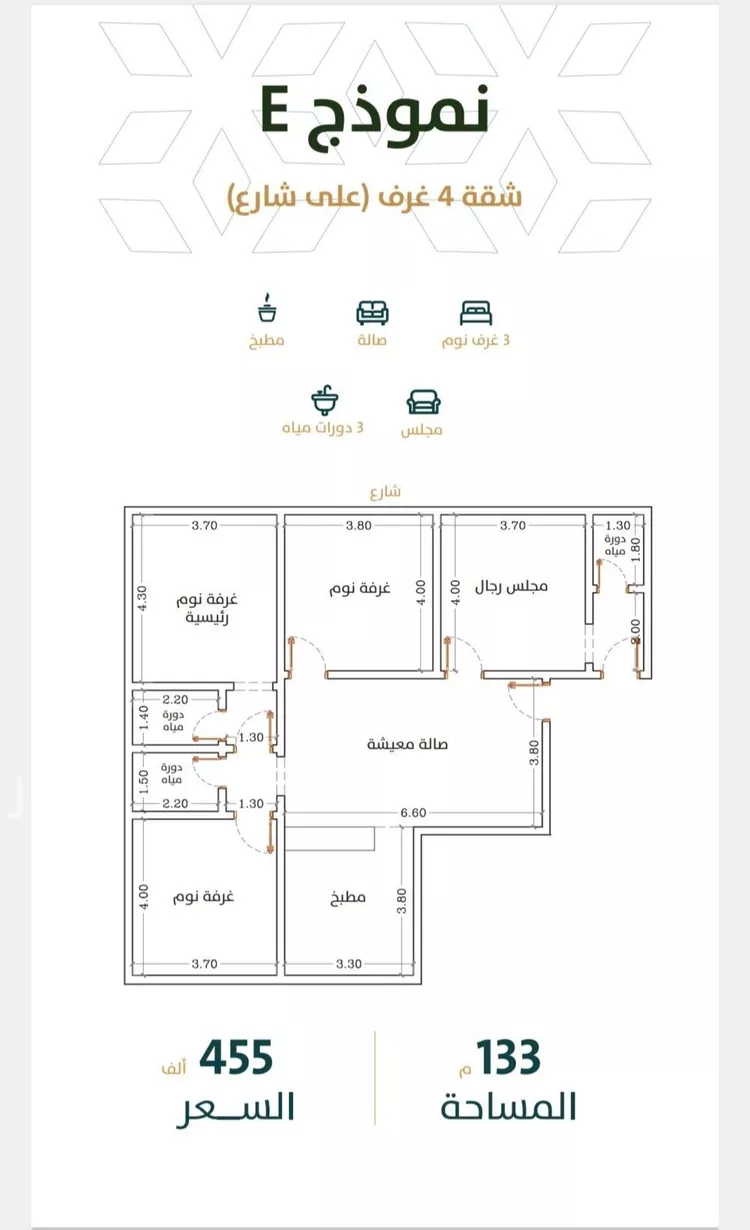 شقة للبيع في شارع الخليفة المأمون, حي الربوة, مدينة جدة, منطقة مكة المكرمة صورة 2