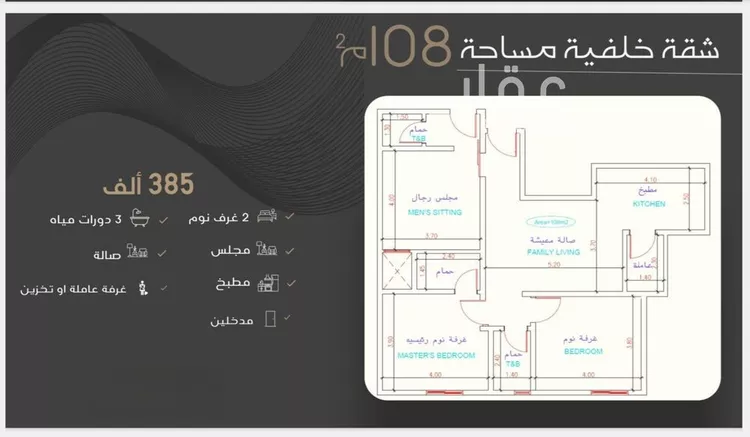 شقة للبيع في شارع طريق الملك فهد فرعي, حي النزهة, مدينة جدة, منطقة مكة المكرمة 1 صورة