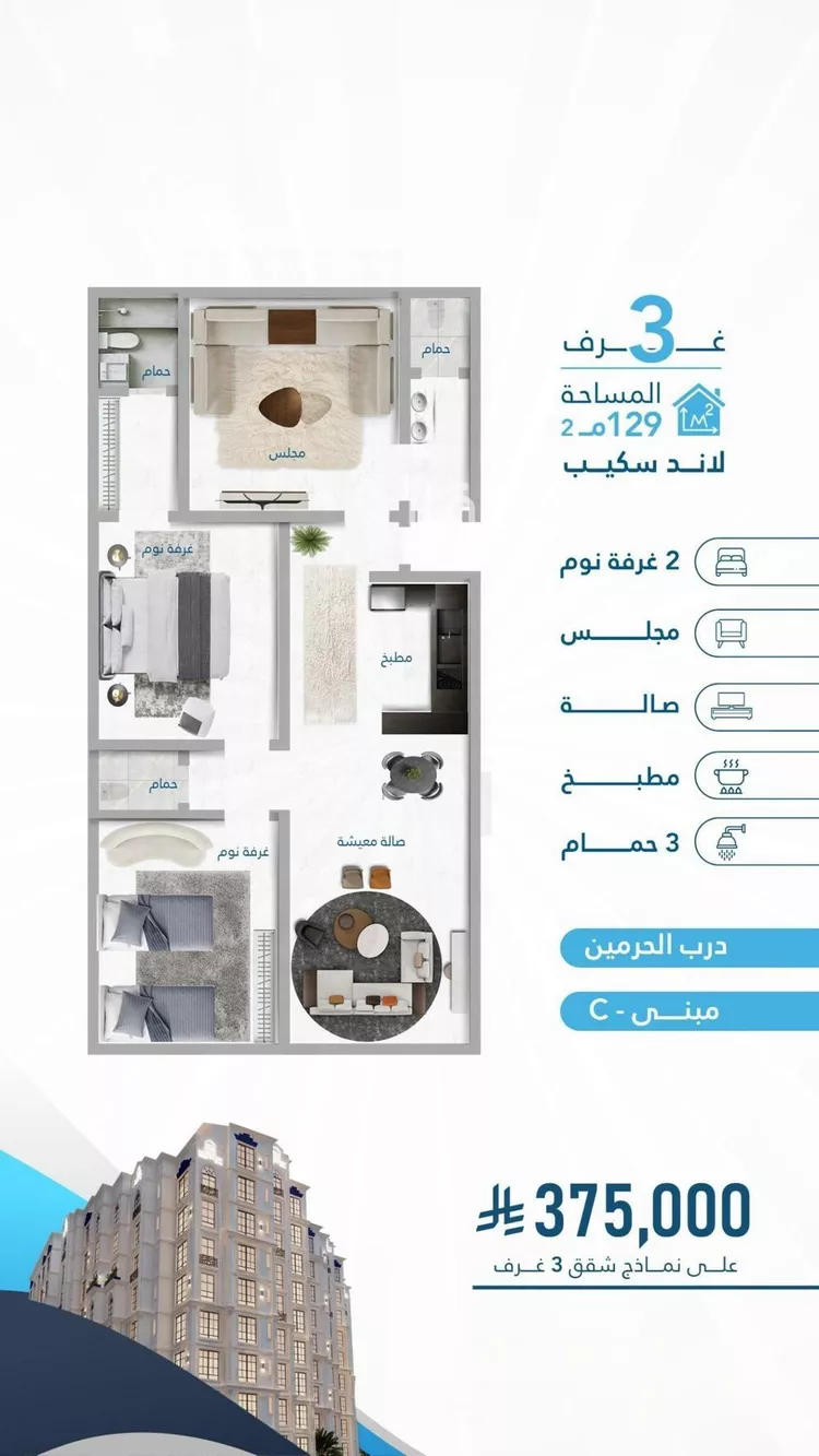 شقة للبيع في شارع حضارة, حي الفيحاء, مدينة جدة, منطقة مكة المكرمة صورة 4