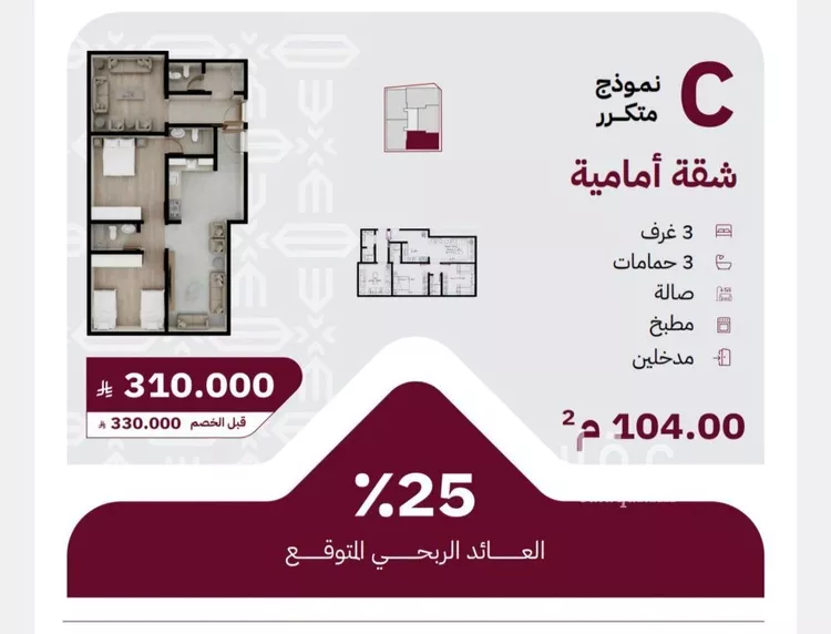 شقة للبيع في شارع عثمان ابن عوف, حي الريان, مدينة جدة, منطقة مكة المكرمة صورة 4
