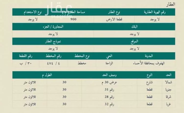 أرض للبيع في شارع شارع الامير ممدوح بن عبد العزيز, حي الواحة, مدينة الاحساء, المنطقة الشرقية صورة 3