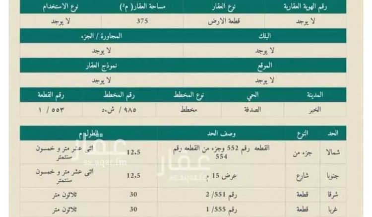 أرض للبيع في شارع ابراهيم الحرثي, حي الصدفة, مدينة الدمام, المنطقة الشرقية صورة 2