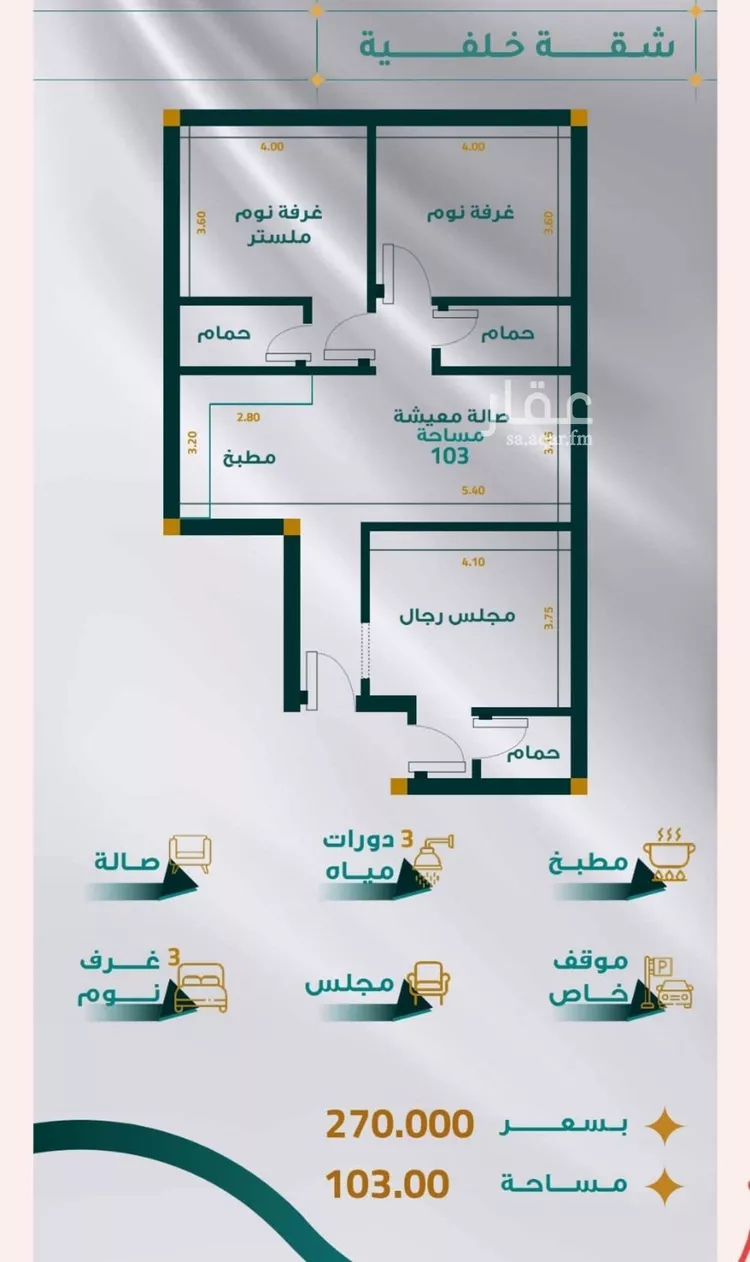شقة للبيع في شارع محمد بن يزيد الثمالي بن المبرد, حي مريخ, مدينة جدة, منطقة مكة المكرمة
