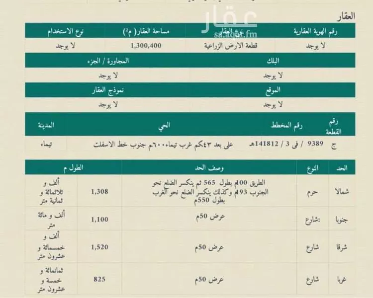 Farm for Sale in Tayma As Safaa
