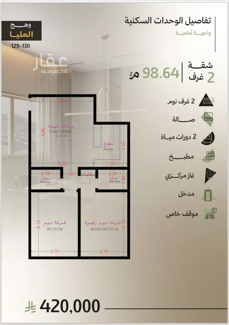 شقة للبيع في شارع ابحر الجنوبية , حي أبحر الجنوبية, مدينة جدة, منطقة مكة المكرمة صورة 3