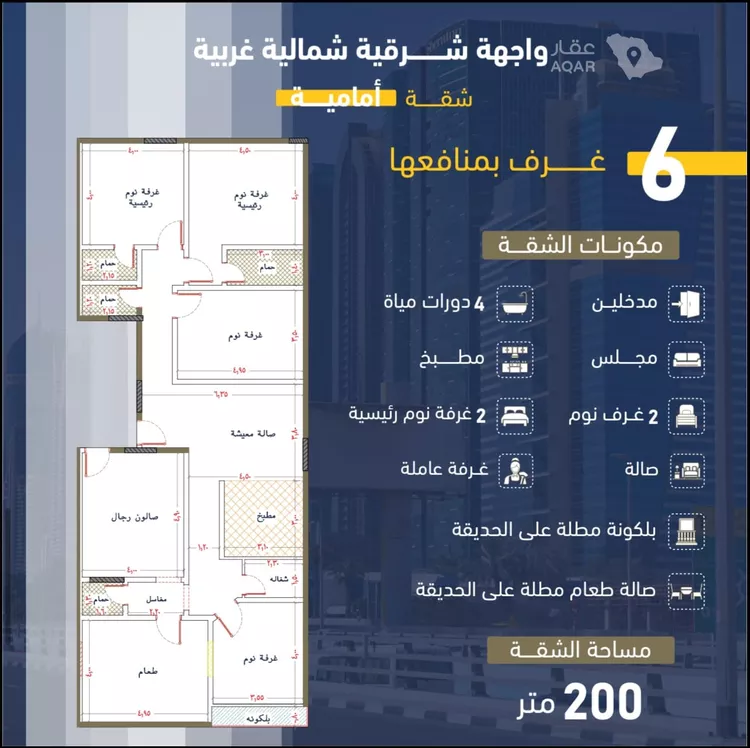 شقة للبيع في شارع انس ابن ظهير, حي النعيم, مدينة جدة, منطقة مكة المكرمة صورة 3